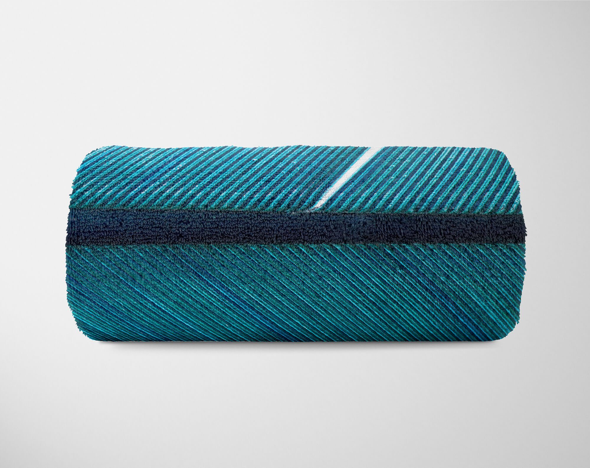 Handtücher Kuscheldecke (1-St), Fotomotiv Handtuch Baumwolle-Polyester-Mix blaue Feder Schön, Art mit Sinus Strandhandtuch Handtuch Saunatuch