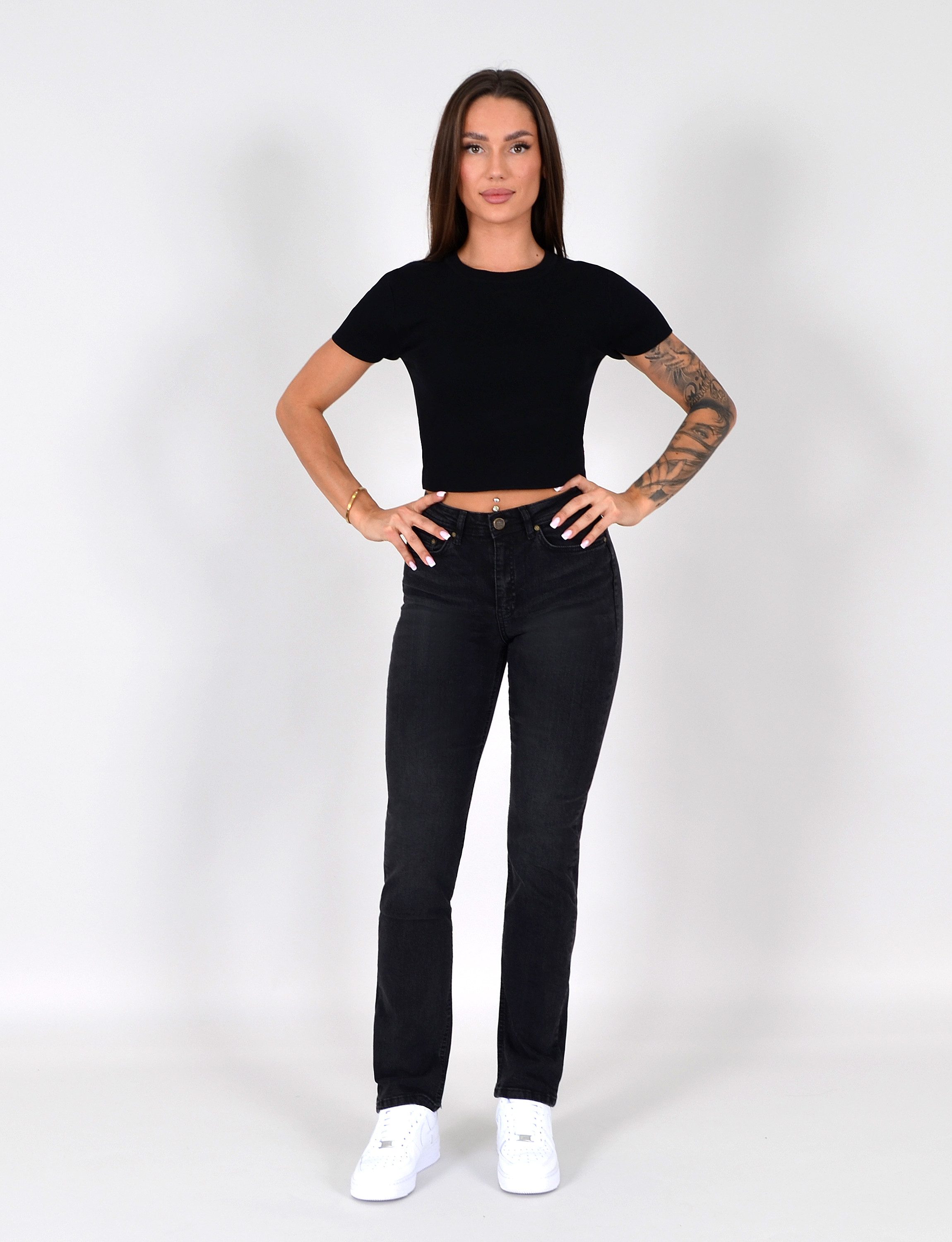 ESRA Straight-Jeans Damen Stretch-Jeans G1400 Straight Jeans Damen High Waist Stretch Jeans Damen Regular Hose