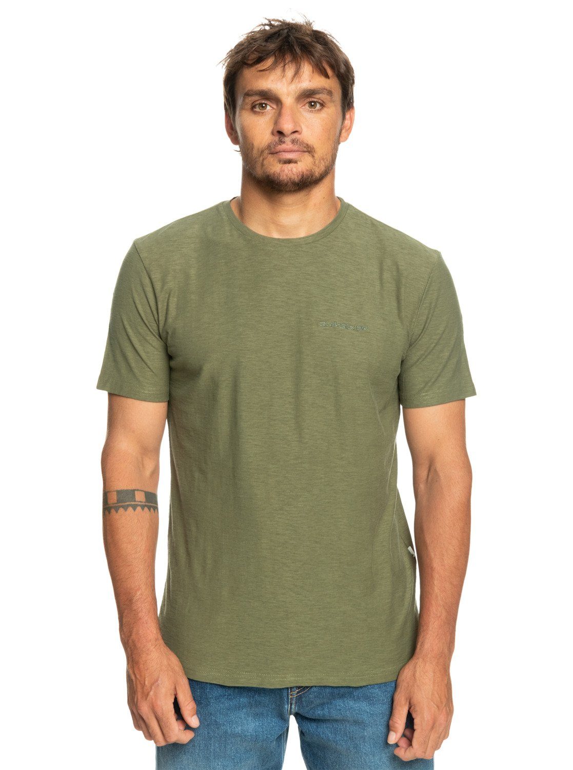Slub Quiksilver Roundneck T-Shirt Leaf Clover Four