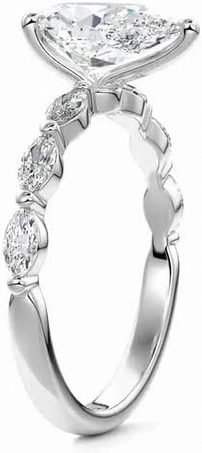Jumpeak Verlobungsring 585 Gold, 2ct birnenförmiger Diamant aus Laborzucht, Damen-Ehering, IGI-Zertifikat Geschenke zu Hochzeit, Geburtstag, Jubiläum