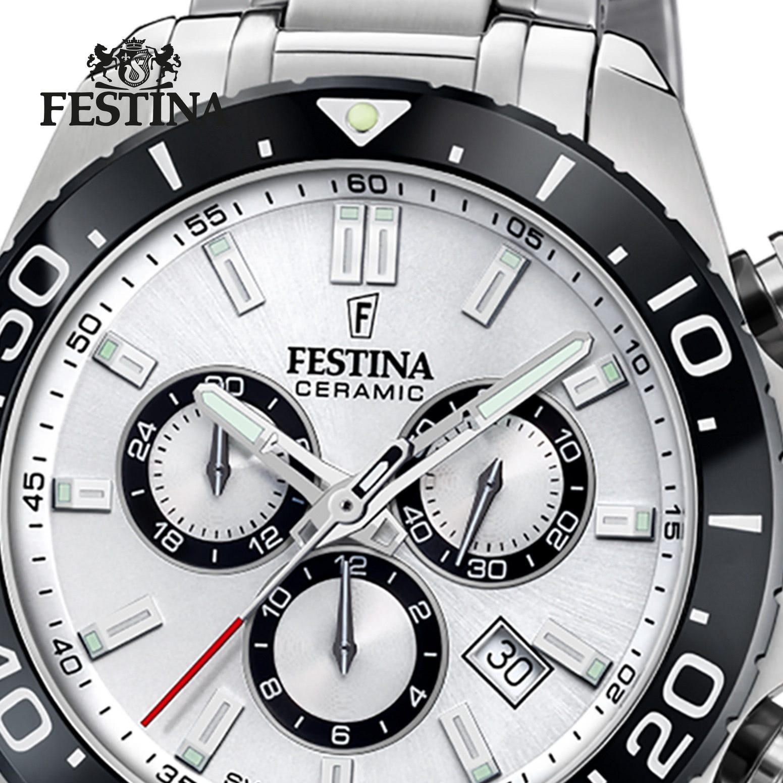 Festina Chronograph Festina Herrenuhr Edelstahl silber, günstig online kaufen