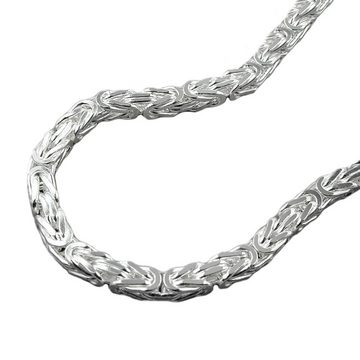 unbespielt Silberkette Halskette 3 mm Königskette vierkant glänzend 925 Silber 50 cm, Silberschmuck für Damen und Herren