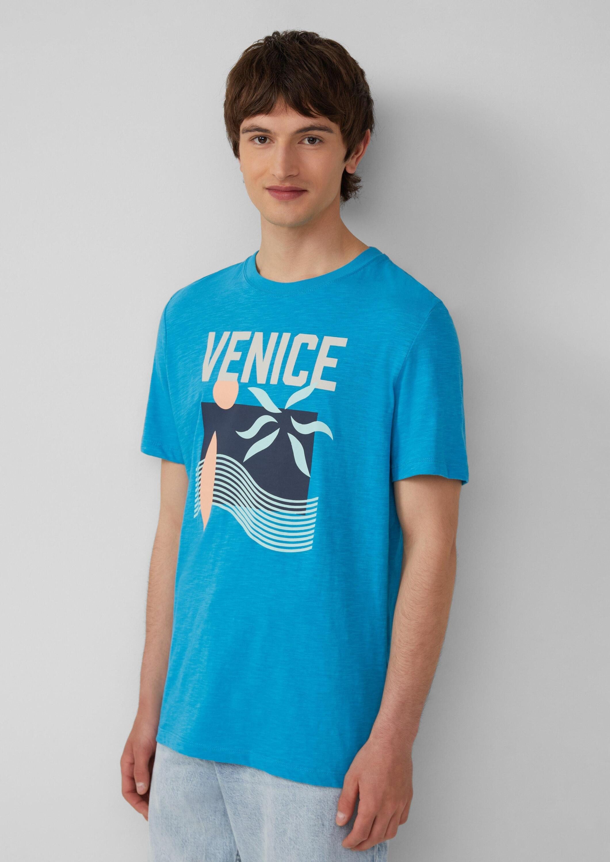 s.Oliver Kurzarmshirt T-Shirt Baumwoll-T-Shirt mit Frontprint günstig online kaufen