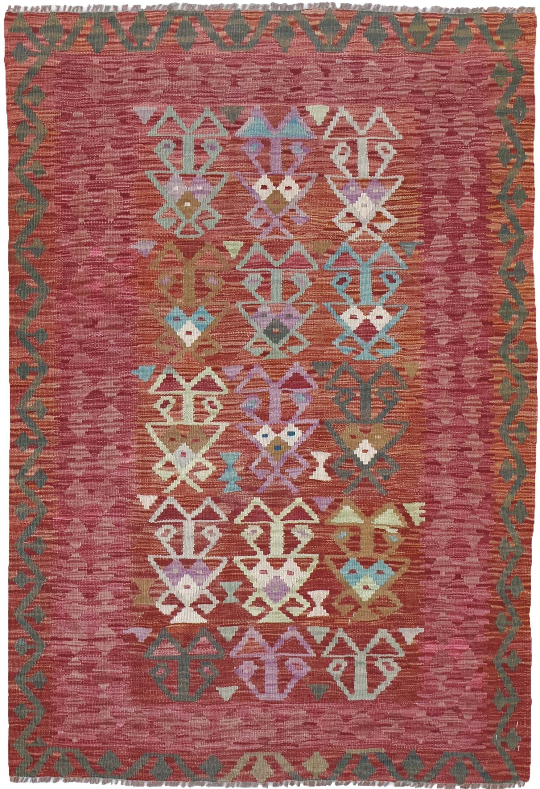CABBEL Orientteppich 171x117 cm Kilim Multicolor Kelim Teppich Schurwolle Handgewebt Unikat, rechteckig, Höhe: 4 mm, 100% Schurwolle – weich und pflegeleicht