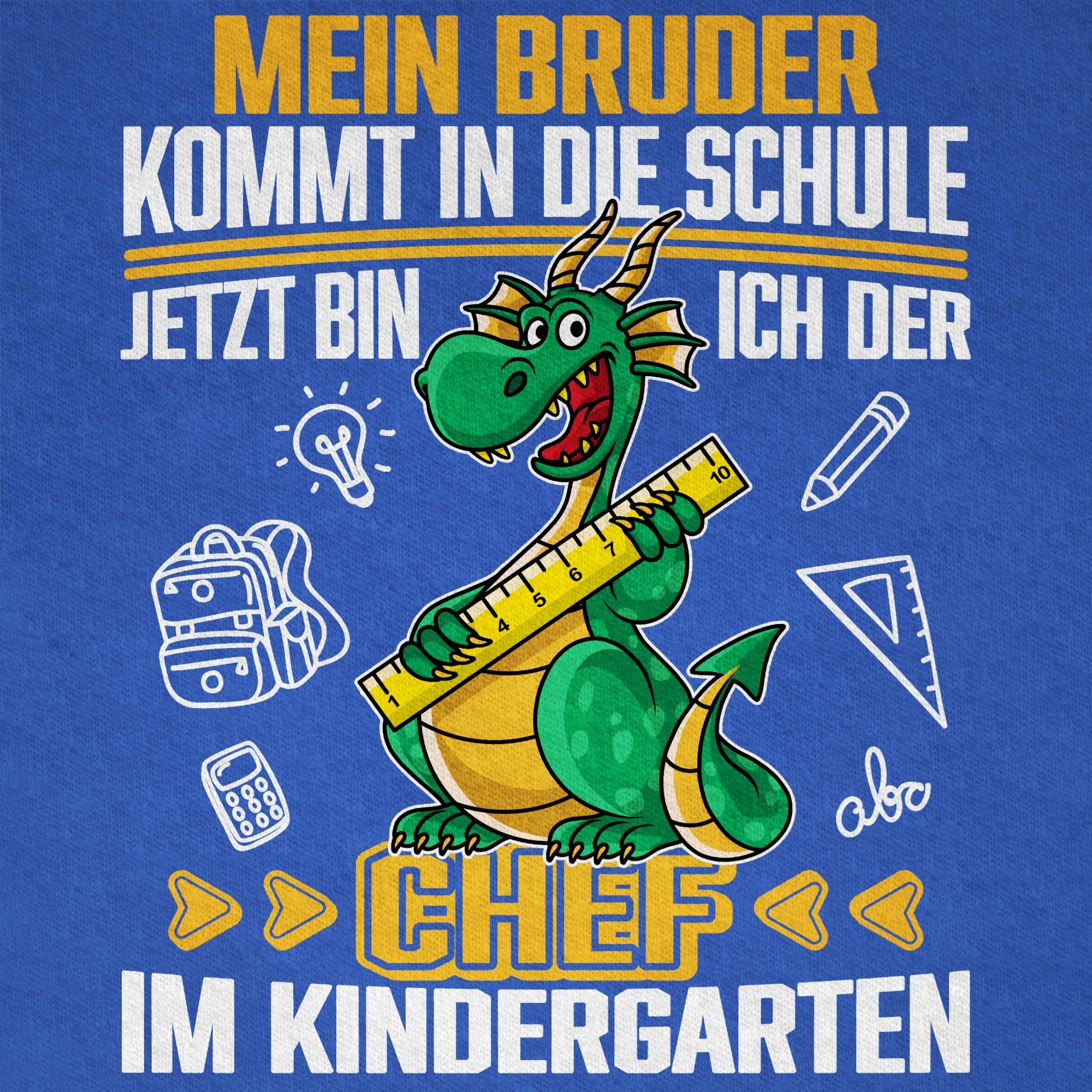 Shirtracer T-Shirt Mein Bruder kommt in die Schule! Jetzt bin ich der Chef im Kindergarte (1-tlg) Hallo Kindergarten