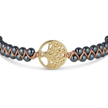 BENAVA Armband Yoga Armband - Tigerauge Edelstein Perlen mit Lebensbaum Anhänger, Handgemacht