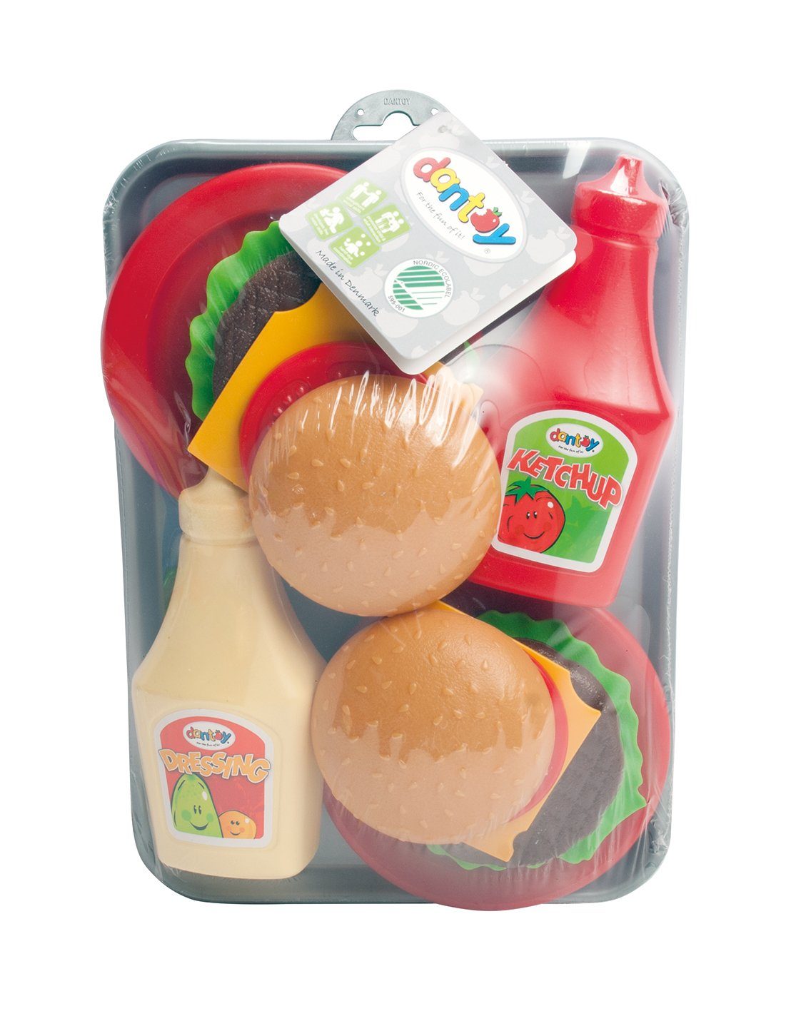 dantoy Spielgeschirr Kinder Spielzeug Burger-Set Burgerset auf Tablett, (Im günstig online kaufen