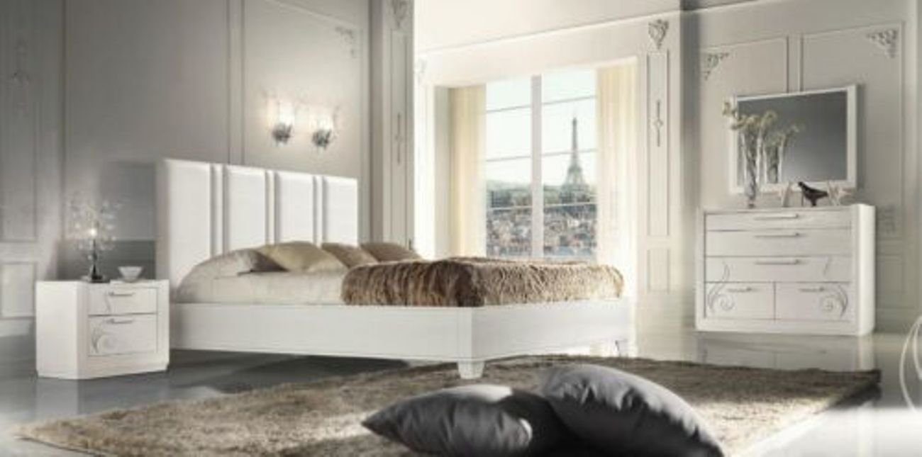 JVmoebel Schlafzimmer-Set, Bett Nachttisch Gruppe Betten Luxus Bettrahmen Holz Design Set 3tlg