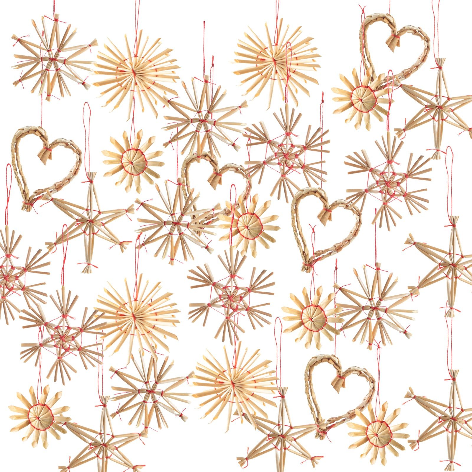 Logbuch-Verlag Dekofigur Strohsterne Anhänger Set 32 Stück Weihnachtsdeko 5 günstig online kaufen