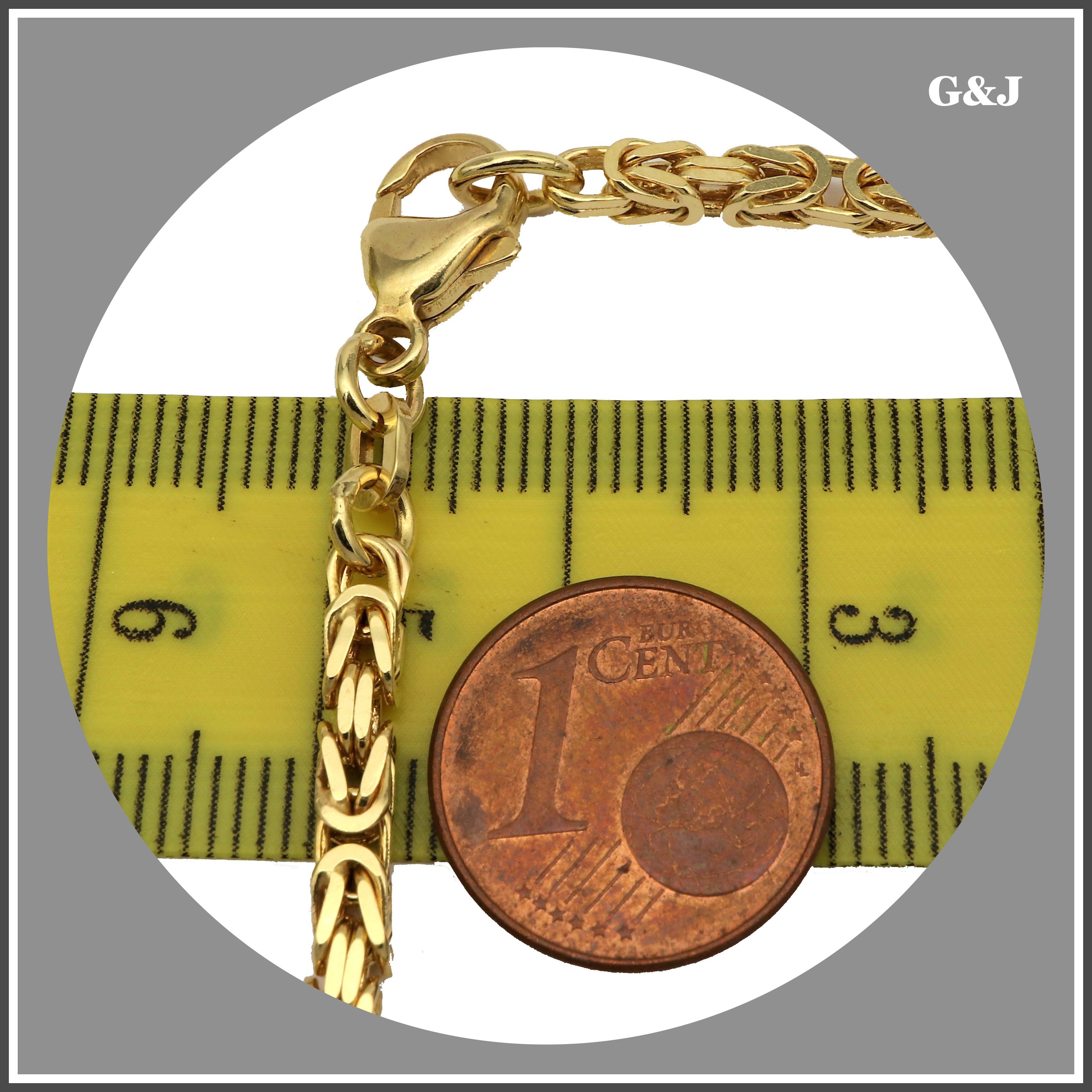 G & 2,8mm Collier 585/14K Königskette hochwertige Made in Germany Halskette, Gold J 50cm edle