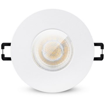 linovum LED Einbaustrahler 10er Set LED Einbaustrahler IP65 warmweiss GU10 2W 230V - Einbauspot, Leuchtmittel inklusive, Leuchtmittel inklusive