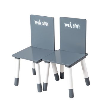 roba® Kindersitzgruppe Kindermöbel Set, (3-tlg), 2 Kinderstühlen & 1 Tisch, Holz, lackiert