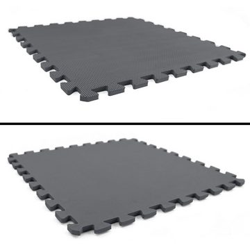 RAMROXX Bodenschutzmatte EVA Fitness Puzzle Unterlegmatten Schwarz 50x50cm 10mm 8 Stück