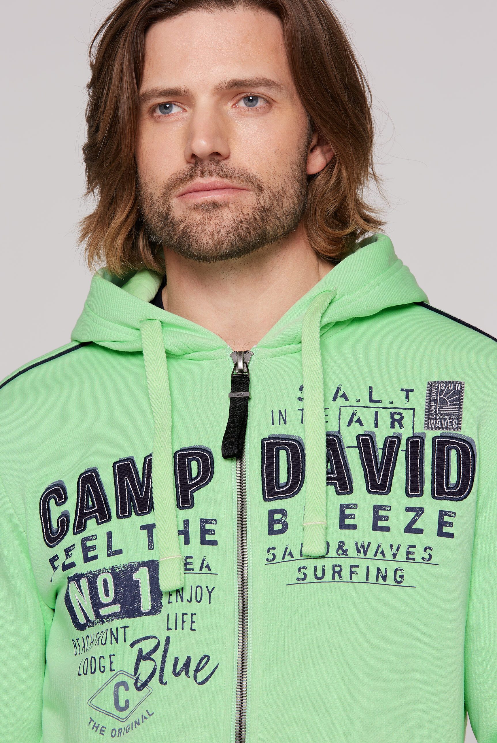 CAMP DAVID Kapuzensweatjacke mit Baumwolle