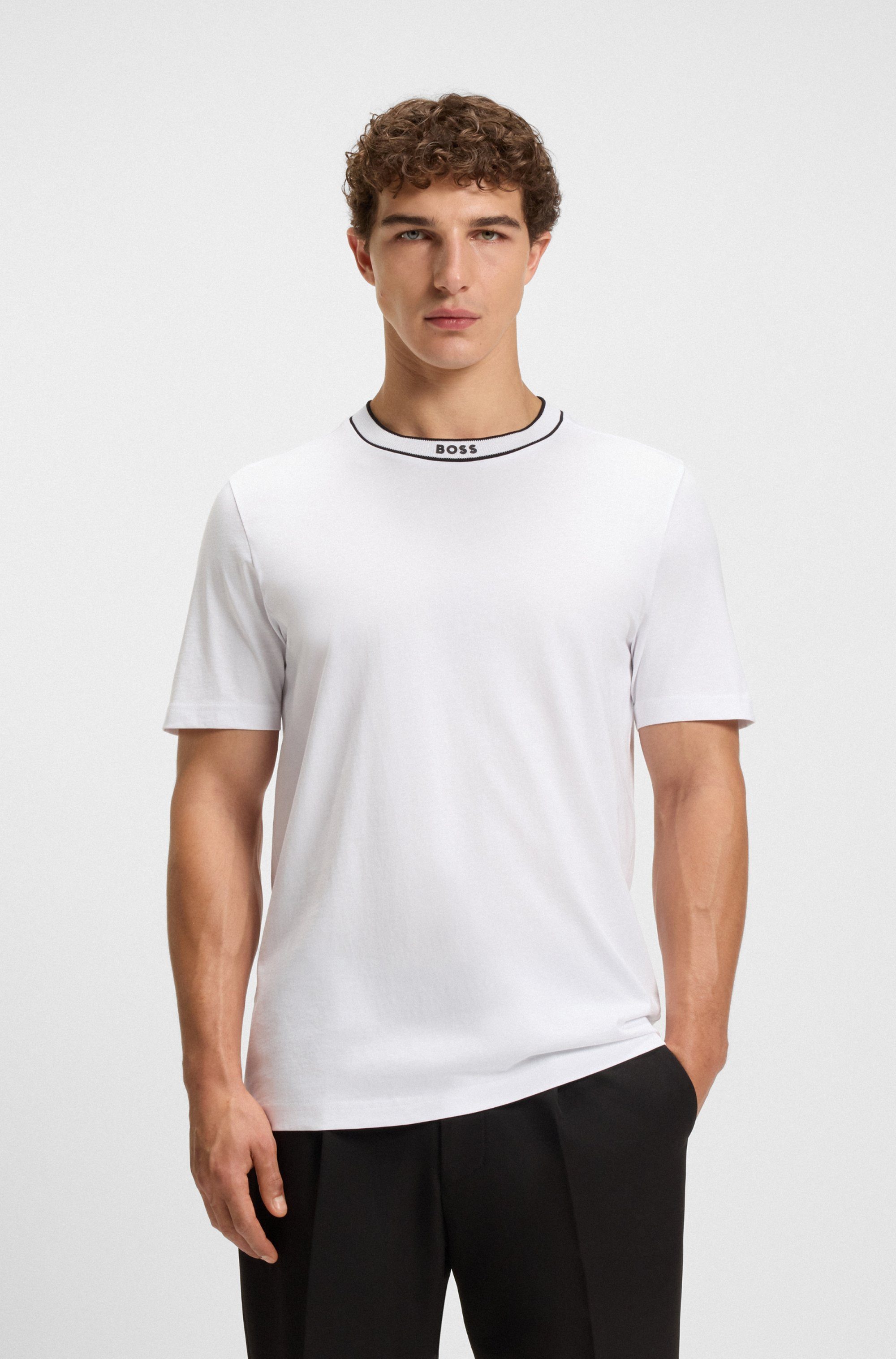 BOSS GREEN T-Shirt Tee mit Streifendetail günstig online kaufen