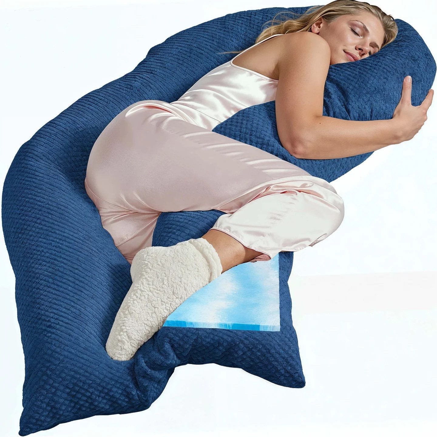 Traumreiter Seitenschläferkissen Traumreiter U Visco Kissen mit Bezug Velour Deluxe