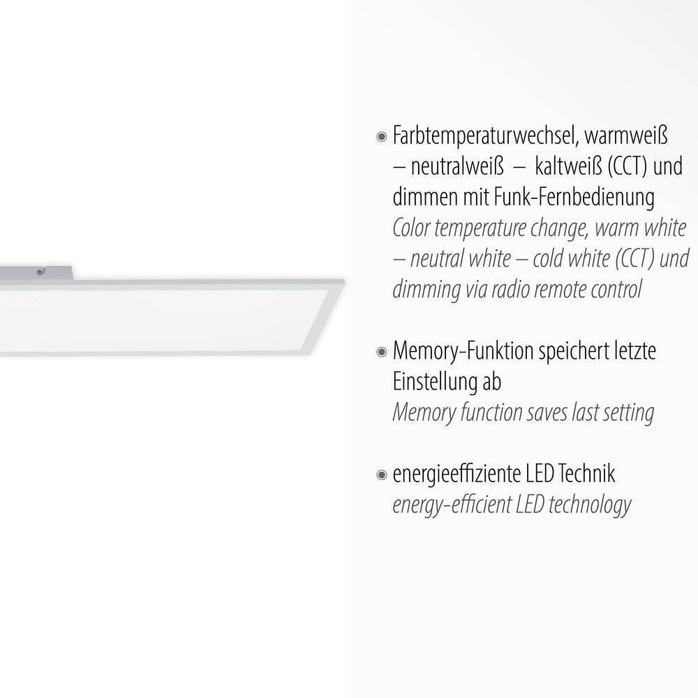 JUST LIGHT LED Deckenleuchte LED Deckenlampe Flat, dimmbar, 1x LED Board 26 W, Warmweiß, Fernbedienung, dimmbar, CCT Lichtwechsel