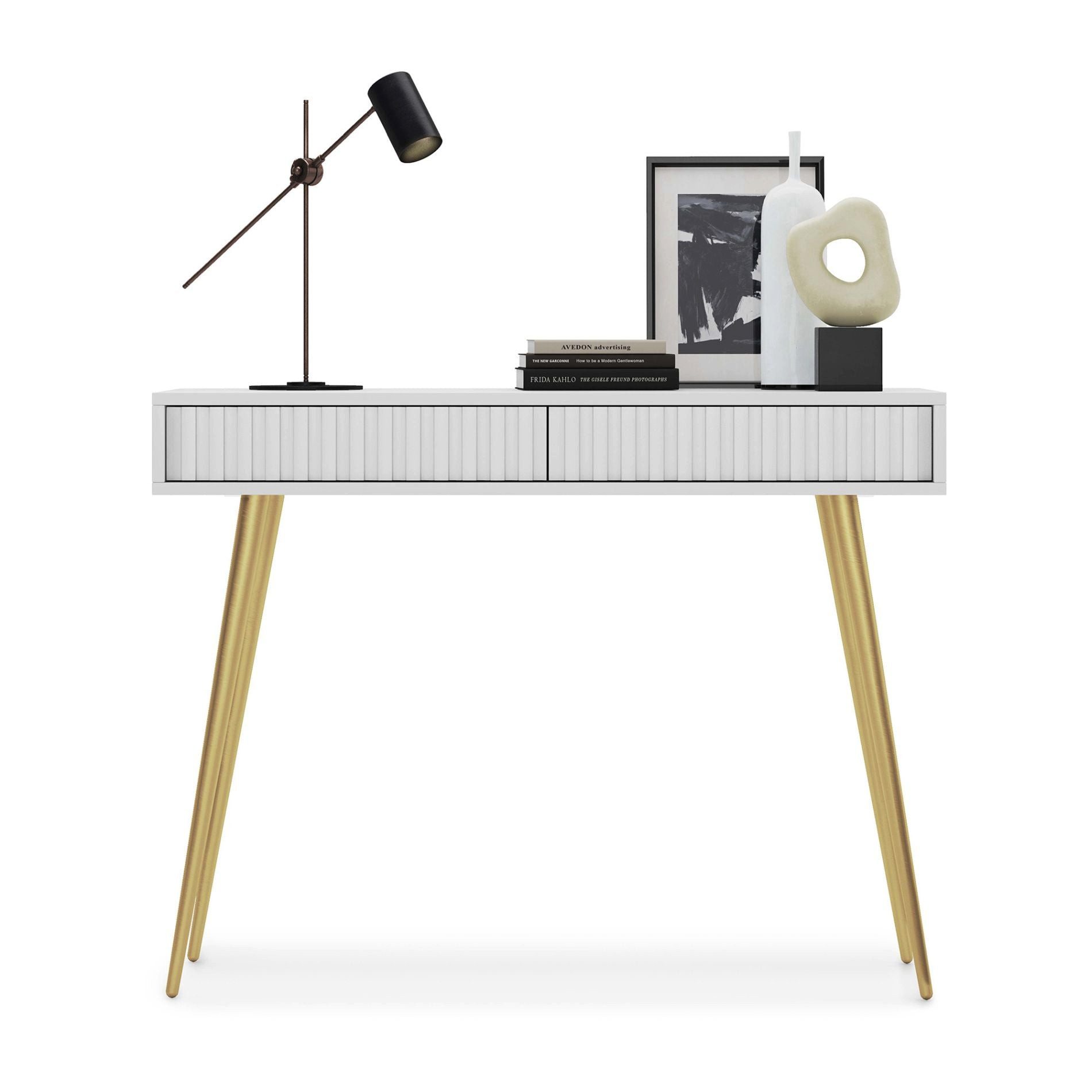 Selsey Schminktisch BELLO, 2 Schubladen, Metallgestell