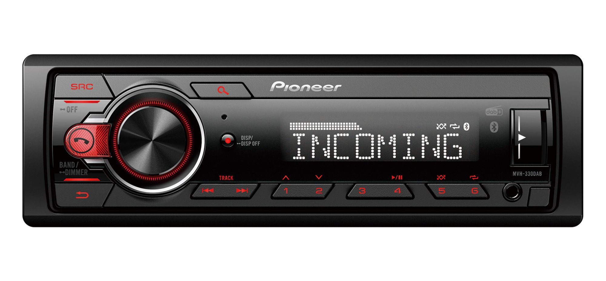 Pioneer MVH-330DAB Bluetooth DAB+ MP3 USB Android Autoradio (RDS, AM/FM Radio, Animiertes Display, Freisprecheinrichtung, 1 DIN)