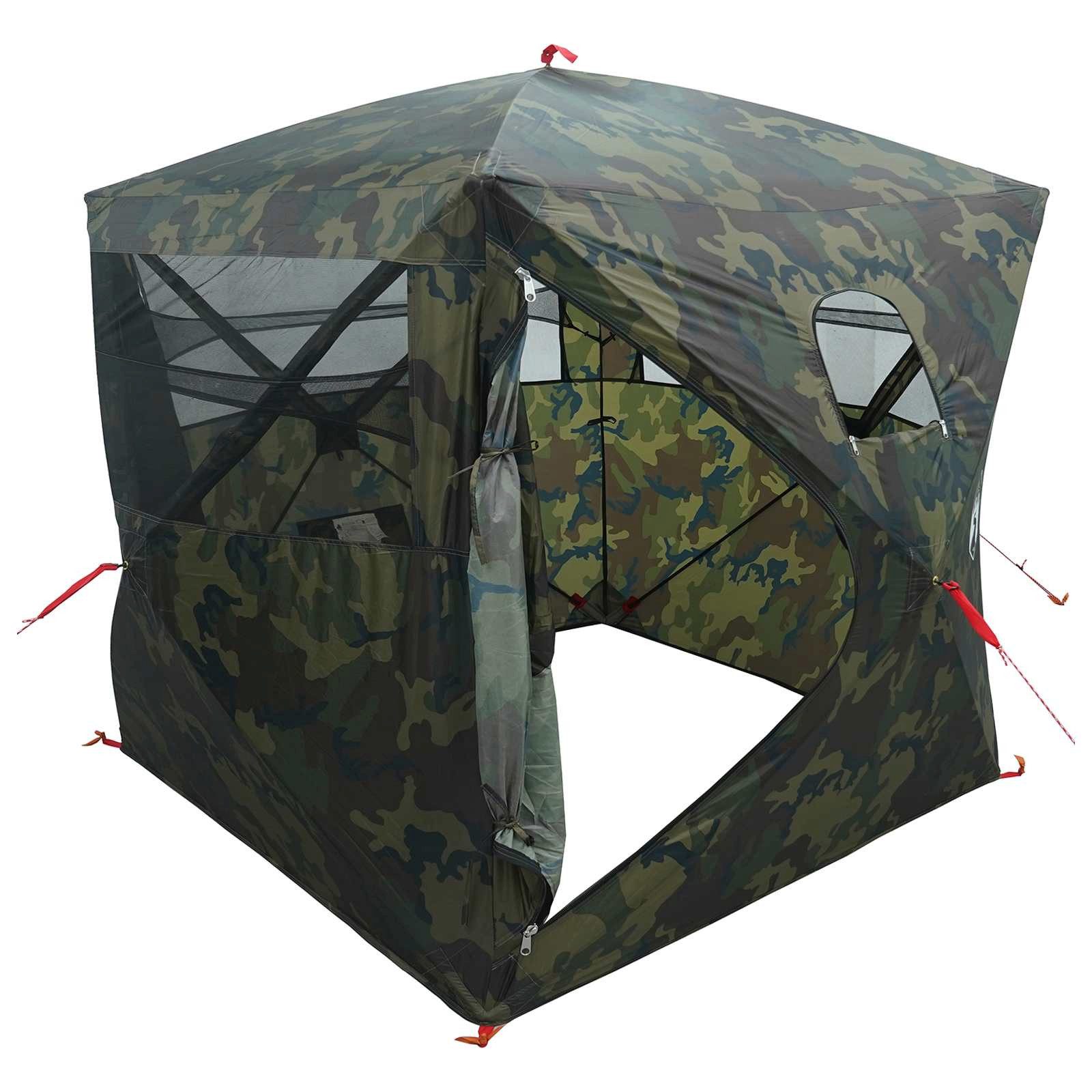 vidaXL Kuppelzelt Huntingzelt Tarnung 2-Personen Polyester und Stahl, (1 tlg)