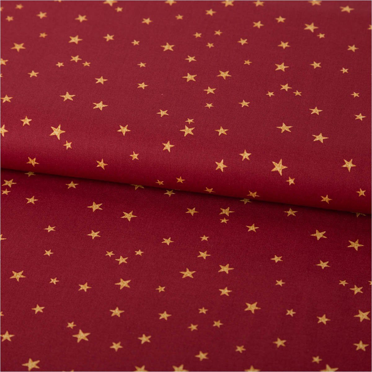 Thumbnail - SCHÖNER LEBEN. Stoff Baumwollstoff Webware Weihnachten Sterne rot goldfarbig 1,45m Breite, allergikergeeignet