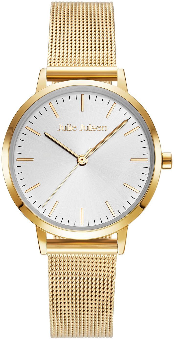 Julie Julsen Quarzuhr Julie Julsen Basic Line Gold, JJW1027YGME, Armbanduhr, Damenuhr, Mineralglas