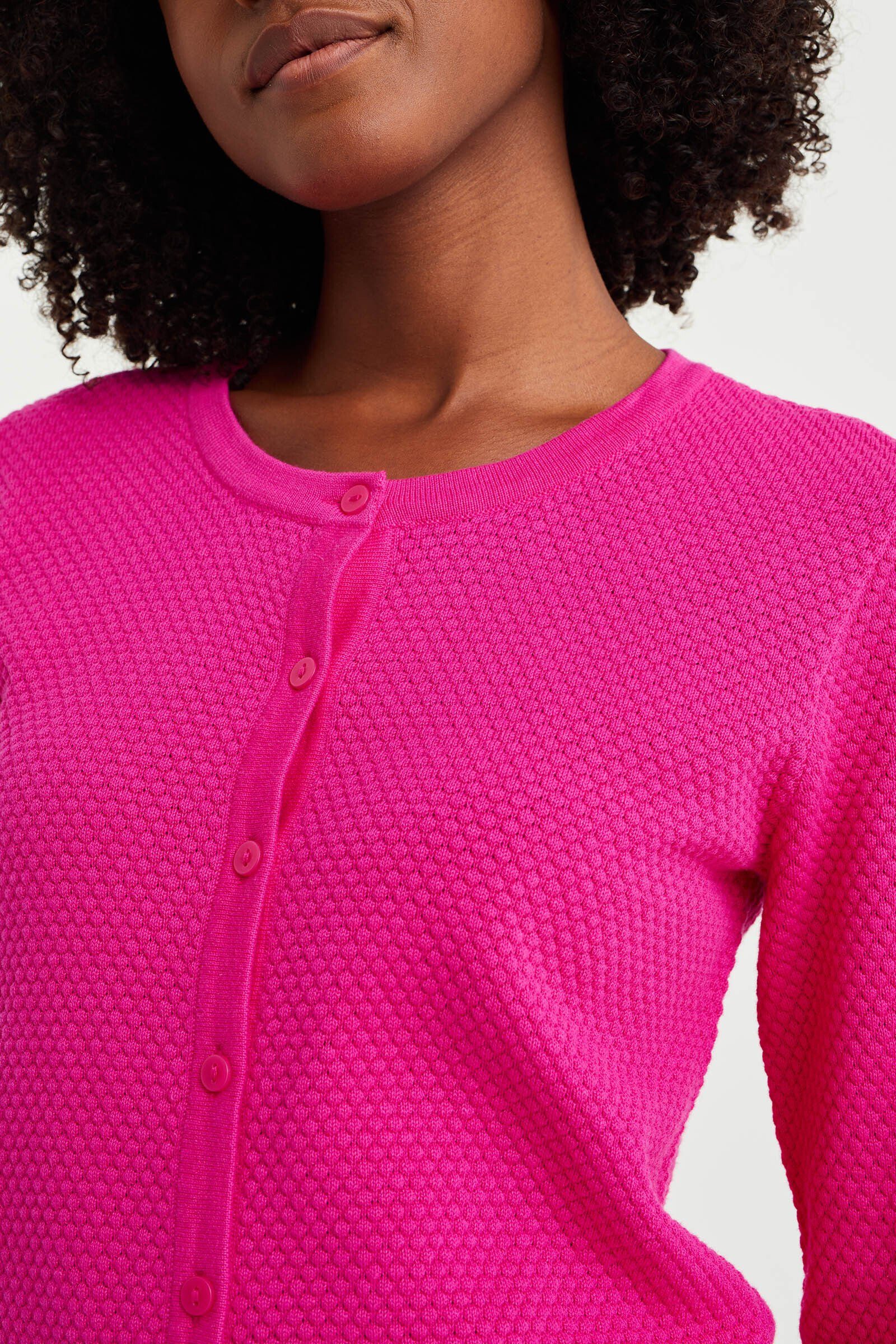 WE Fashion (1-tlg) Cardigan rosa Leuchtend