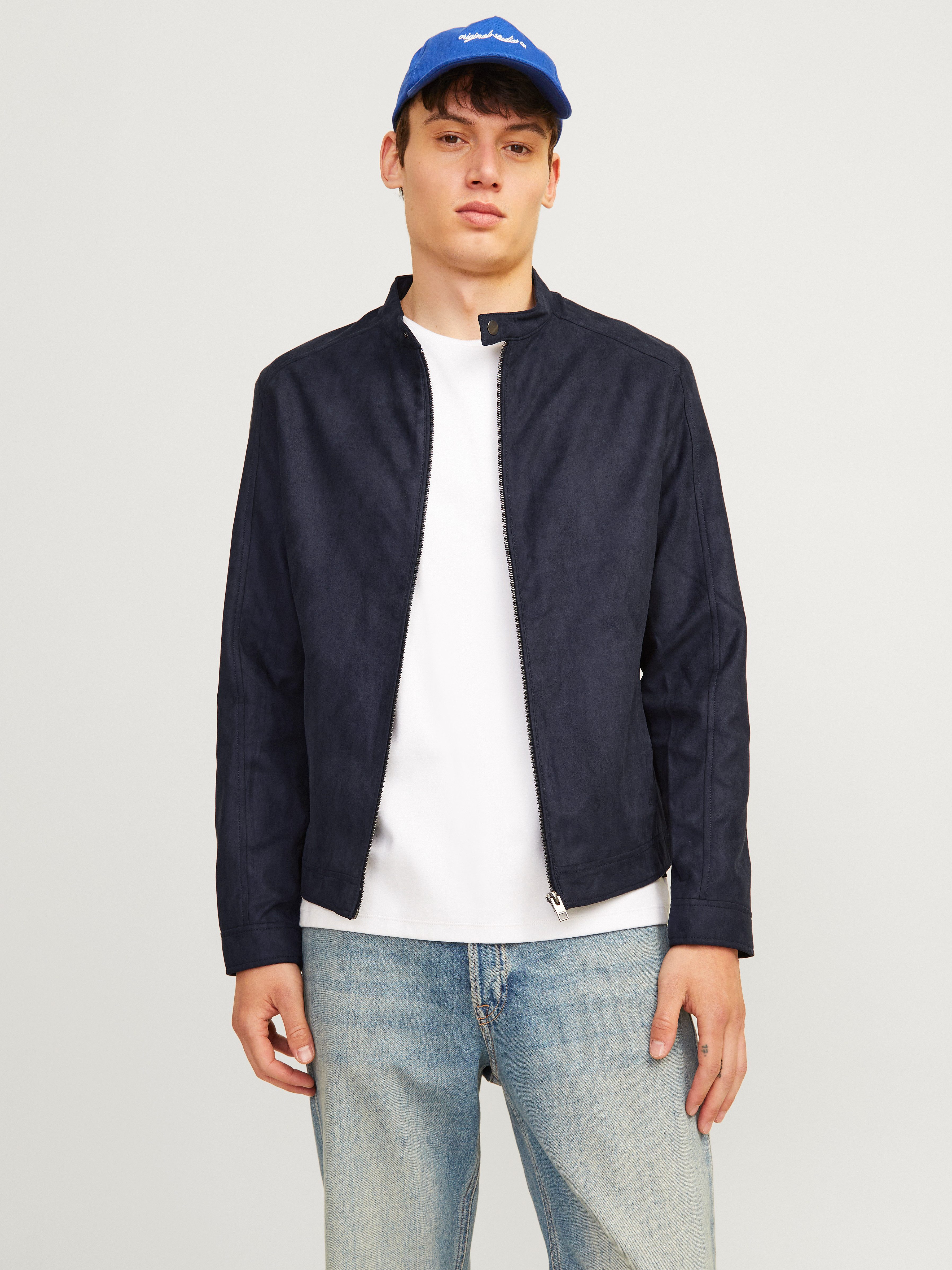 Jack & Jones Lederimitatjacke JJEDYLAN CLEAN JACKET NOOS mit Bandkargen