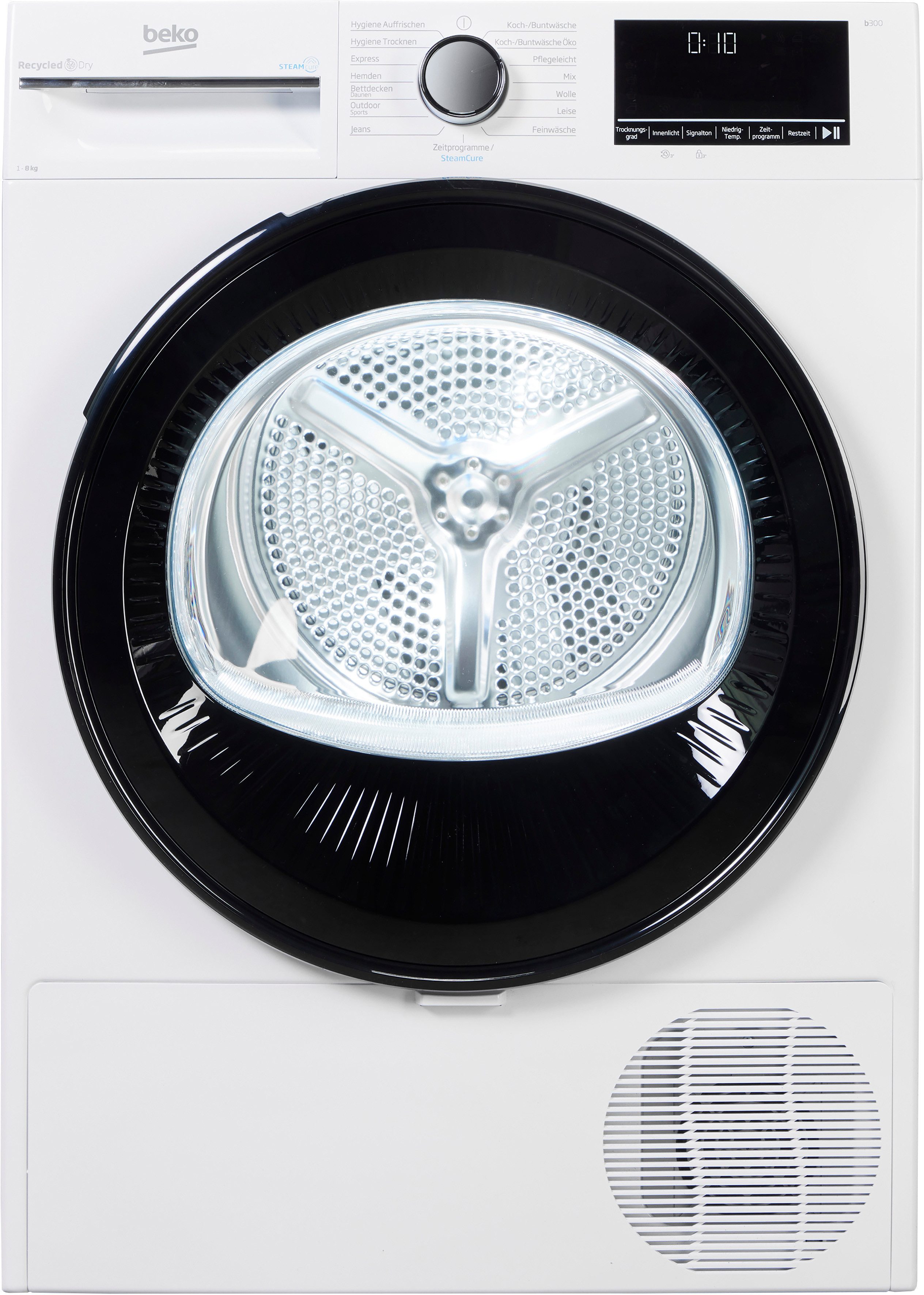 BEKO Wärmepumpentrockner B3TO82C9W, Multifunktionsdisplay