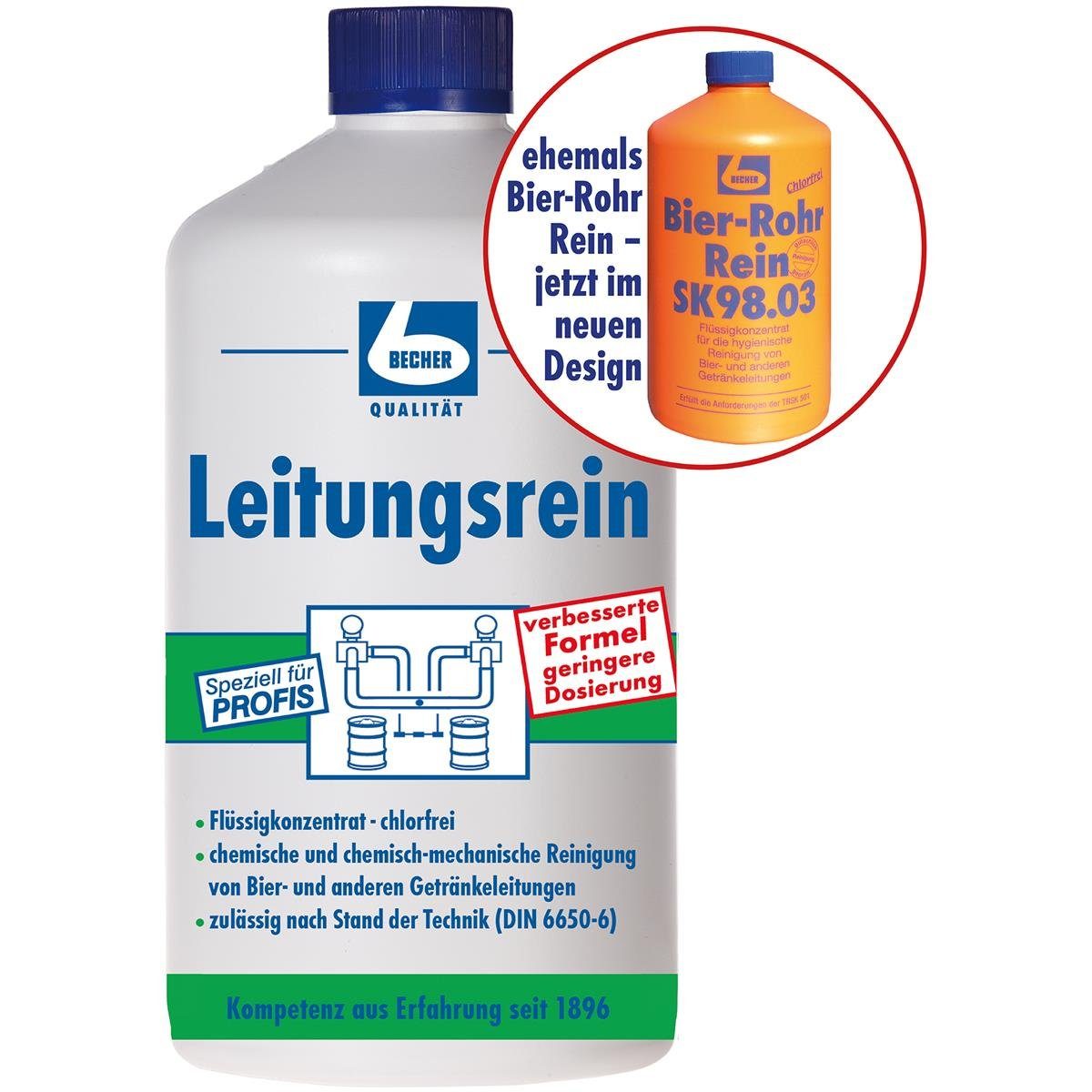 Dr. Becher Leitungsrein 1L zur chemischen, alkalischen Standreinigung Spezialwaschmittel