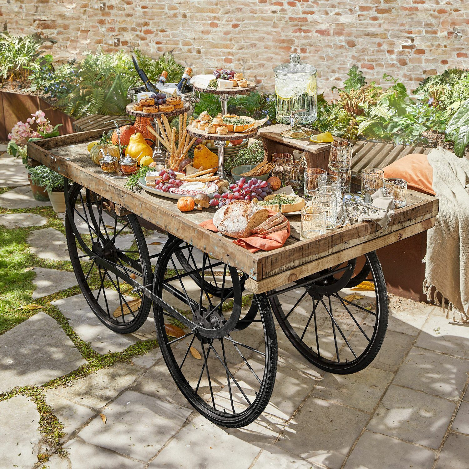 Mirabeau Gartentisch Servierwagen Annabel braun/schwarz
