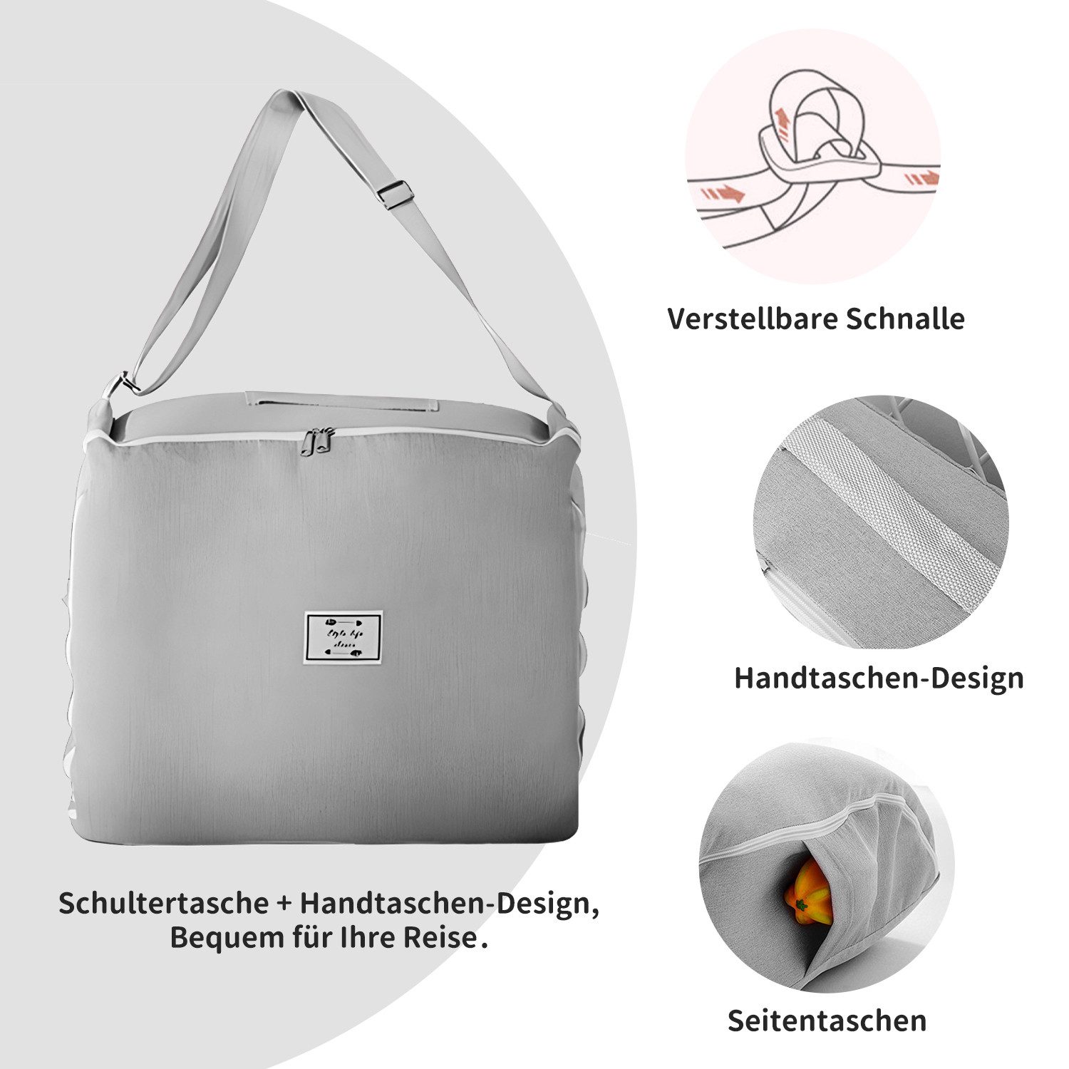SEHAUSEU Kuschelnest Kuschelnest Bettnestchen Babylounge Babykokon Handtaschendesign, Wickelauflage – Bild 3 von 5