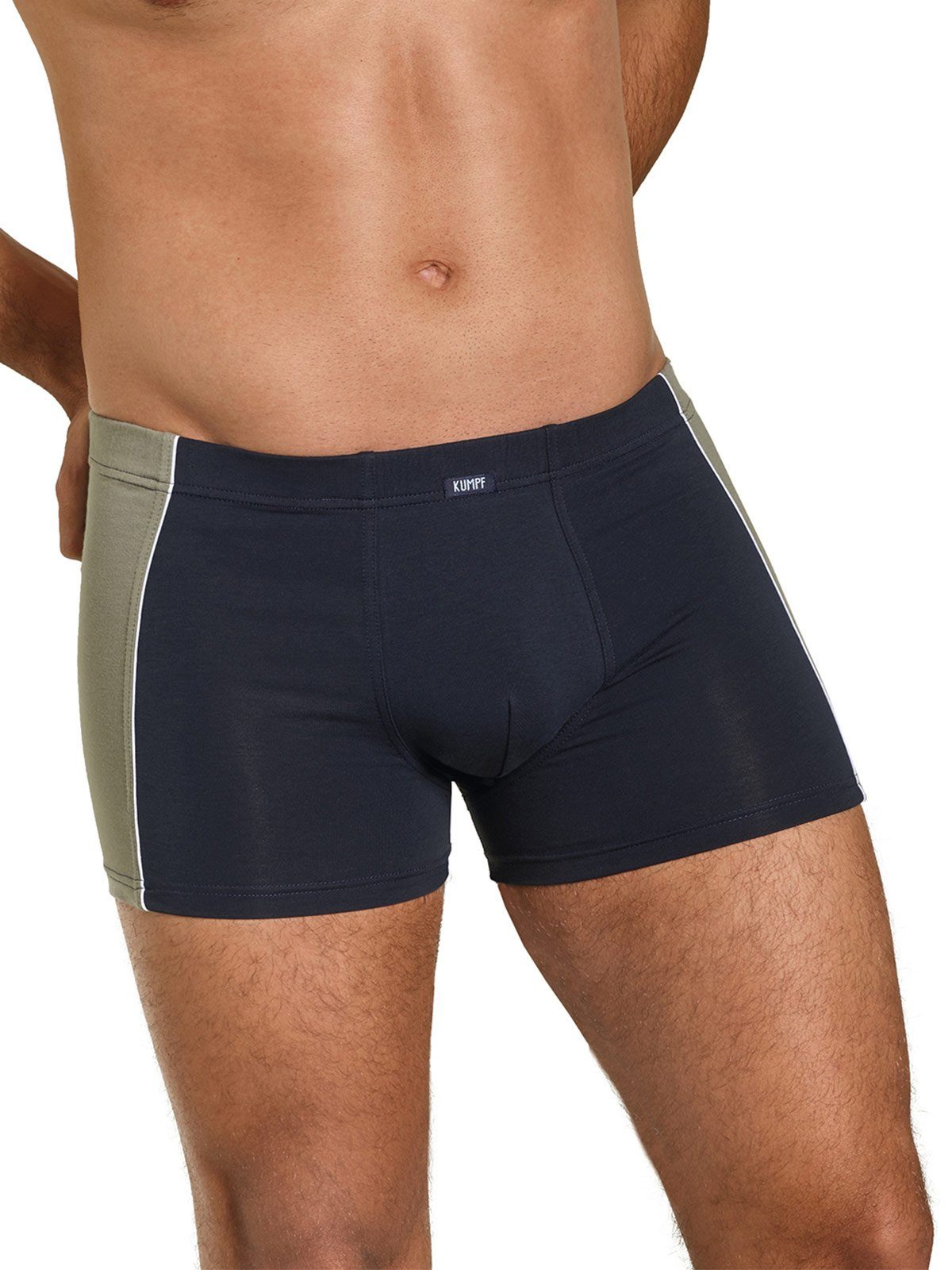 KUMPF Retro Pants Herren Pants 3er Pack Bio Cotton (Packung, 3-St) hohe Markenqualität darkblue-stahlgrau-melange | Unterhosen
