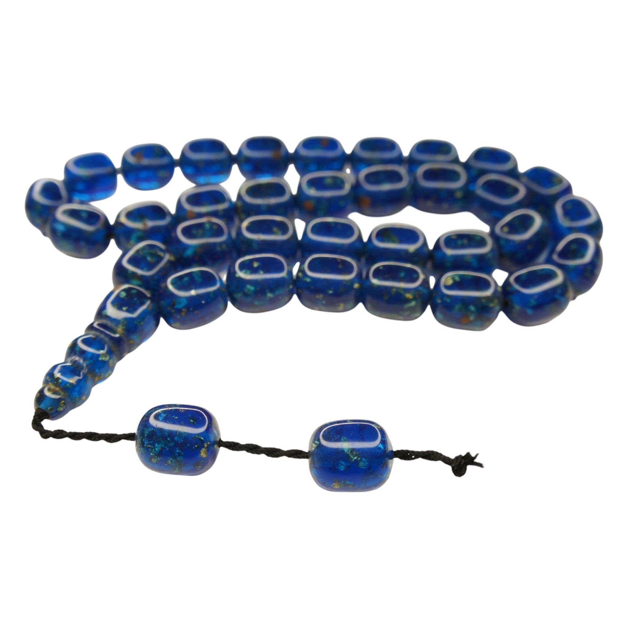 TesbihBid Kettenanhänger Osmanische Katalin Bakalite Gebetskette in Blau (Bakalite Subha Ates, Amber Prayerbeads Rosary Faturan, 33-tlg., Die Schnösten Geschenk für Manner), Gebetskette Tesbih Misbaha Tasbeeh