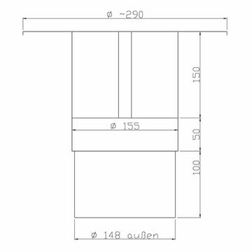 acerto® Schornstein-Regenhaube acerto® Edelstahl Schornsteinabdeckung 150mm