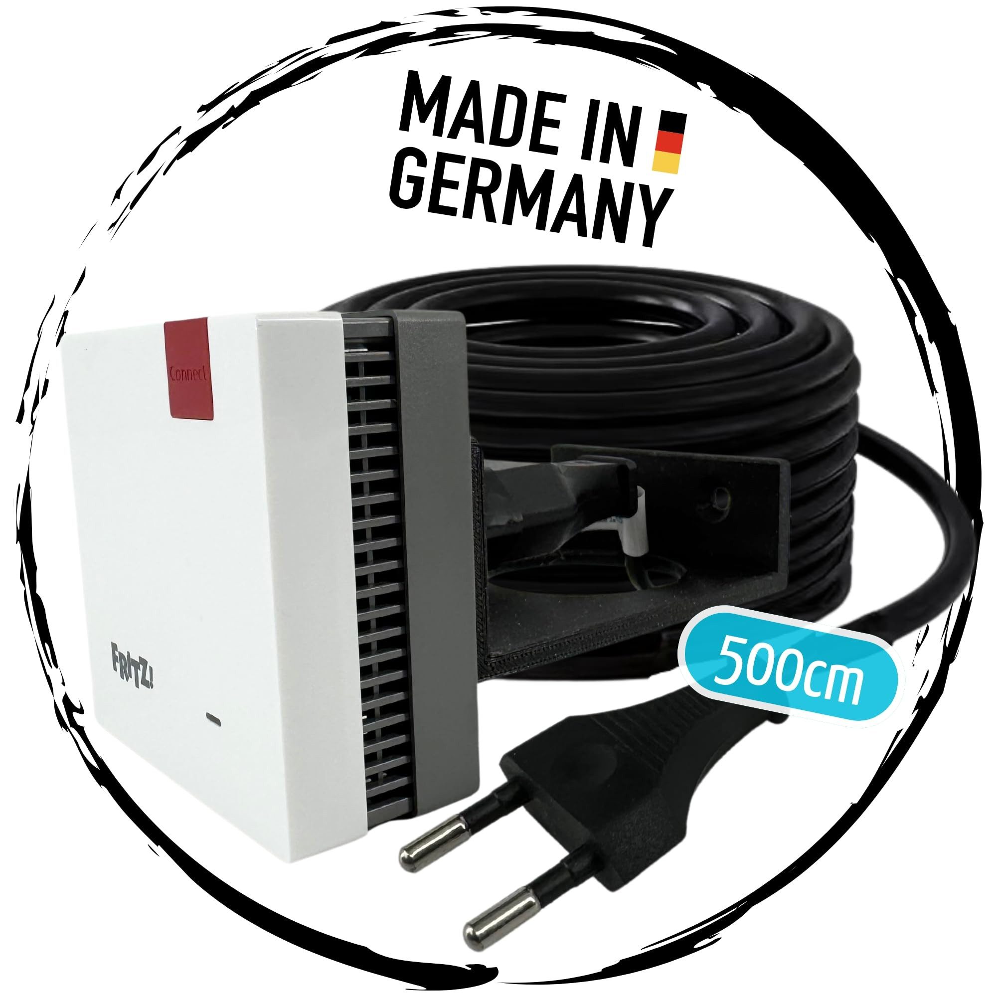 TronicXL Wandhalterung 5m Wandhalterung für W-LAN Repeater für Fritz 600 1200 1750E 2400, (Verlängerung für AVM Fritz!, Halterung Wandhalter Wand Montage WLAN Verstärker)