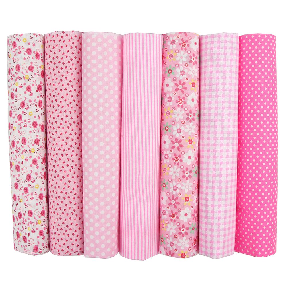 Diwzbyn Stoff 7-teiliges Fat-Quarter-Stoffpaket, 50 x 50 cm vorgeschnittene, Baumwollstoffe für Quilten, Nähen, Patchwork und DIY-Bastelprojekte