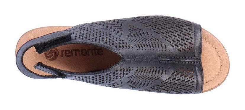 modischem Laser-Muster schwarz mit Remonte Sandalette