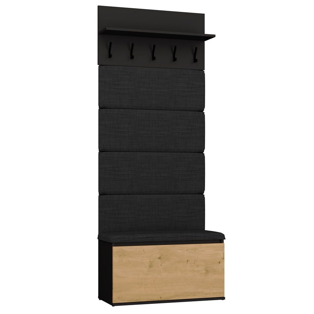 ibonto Garderobenschrank Garderoben-Set Flurgarderobe mit Schuhschrank, gepolsterter Sitzbank