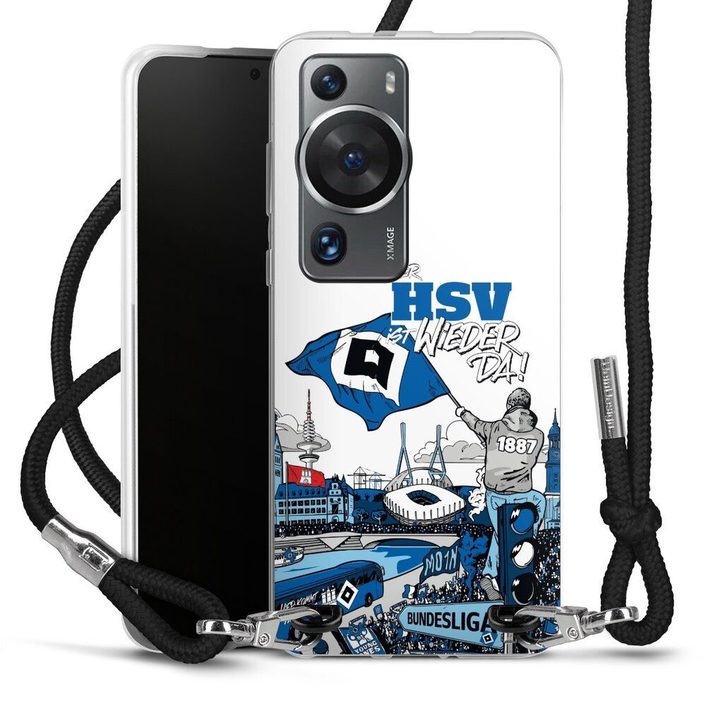 DeinDesign Handyhülle Hamburger SV Offizielles Lizenzprodukt Aufstieg, Huawei P60 Pro Handykette Hülle mit Band Case zum Umhängen