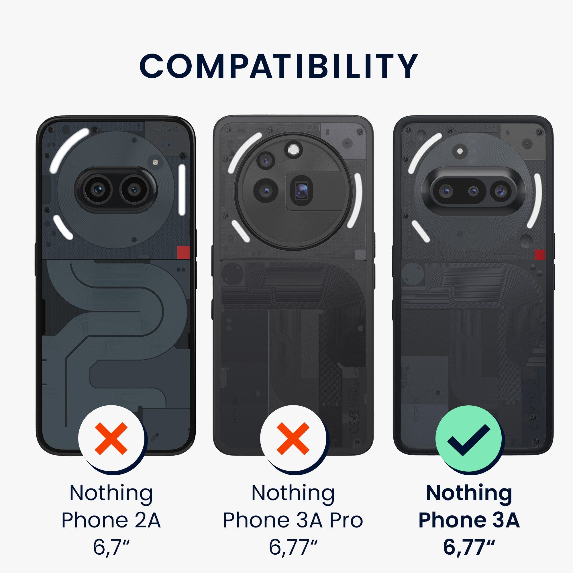 kwmobile Handyhülle Handyhülle für Nothing Phone 3a Hülle, Weiches Handy Silikon Case - Schutzhülle Cover