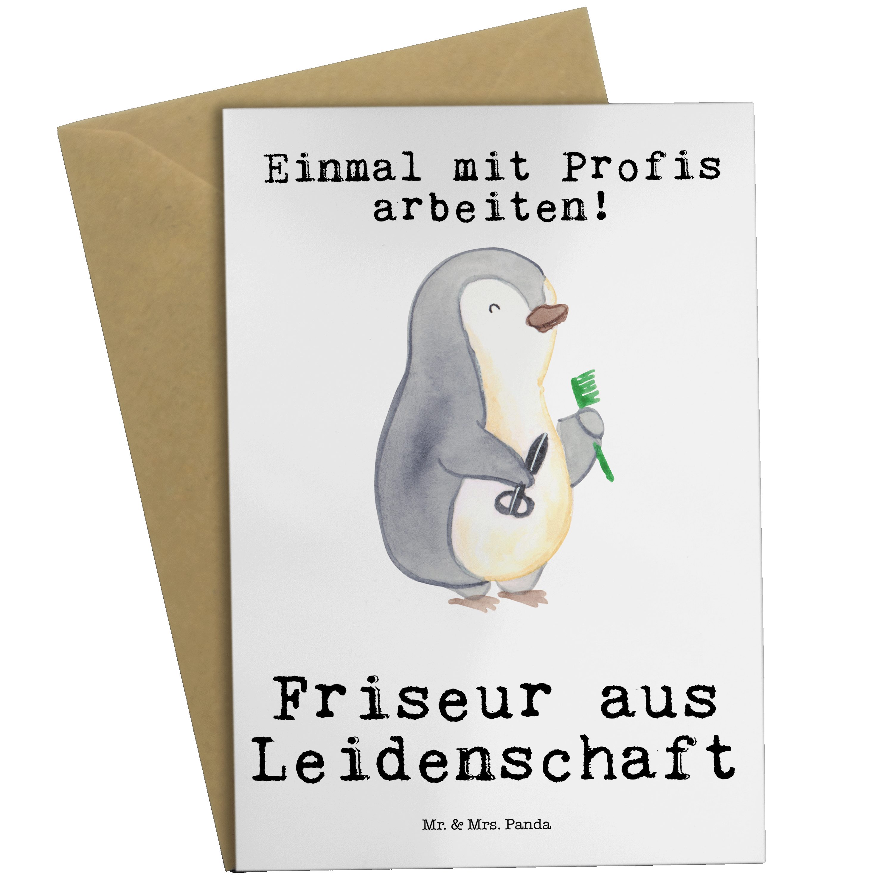 Friseur Weiß Geschenk, Panda - Geburtstagskarte Grußkarte Mrs. - Mr. Kollege, aus & Leidenschaft