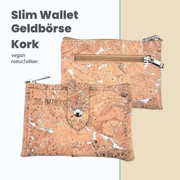 EL BURRO Geldbörse Damen Mini-Geldbeutel aus Kork, 9x13 cm, Lederfrei, Vegan, Korkleder