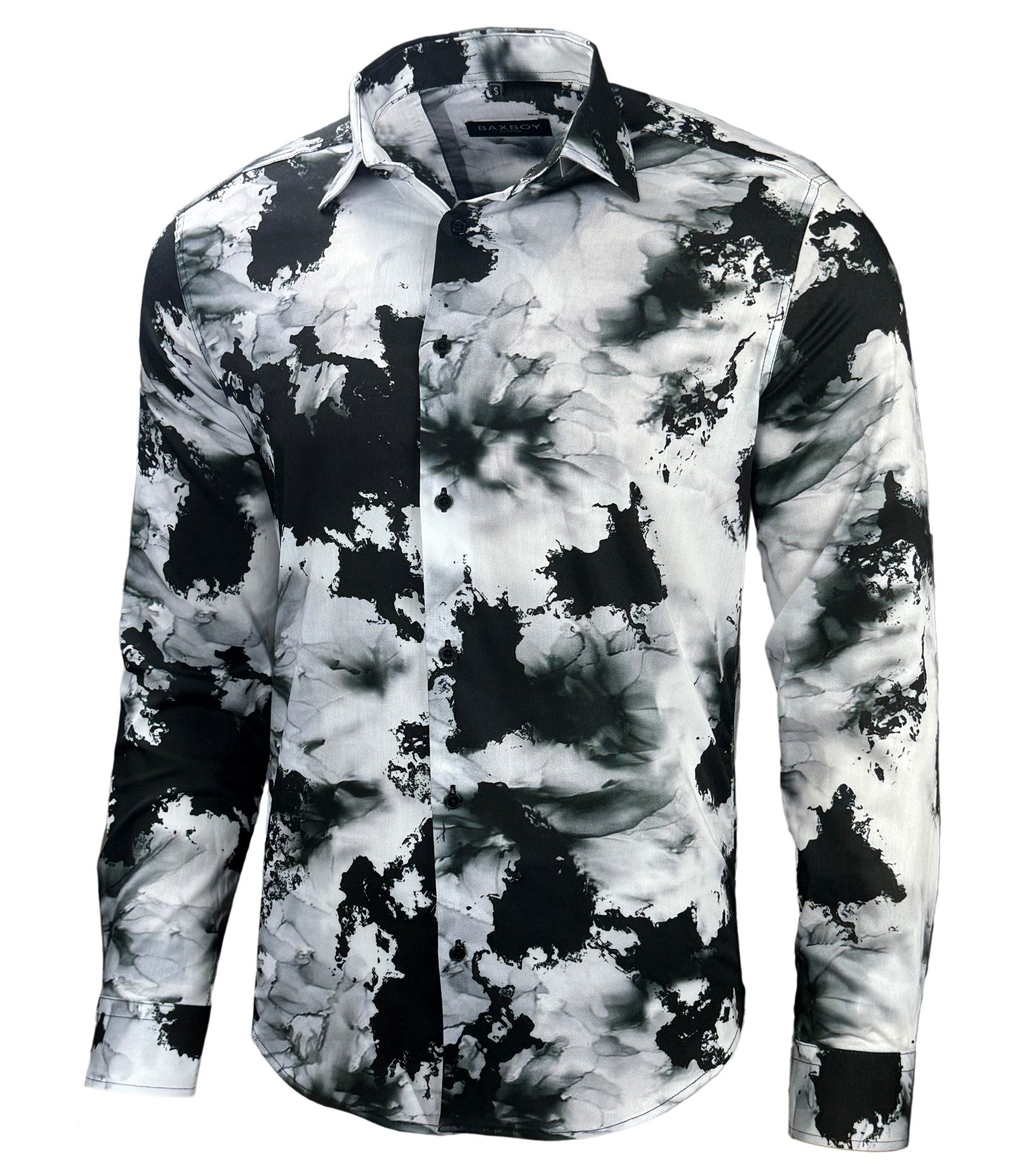 Baxboy Langarmhemd Baxboy Herren Batik Style Hemd Freizeitshemd Langarm Cas günstig online kaufen