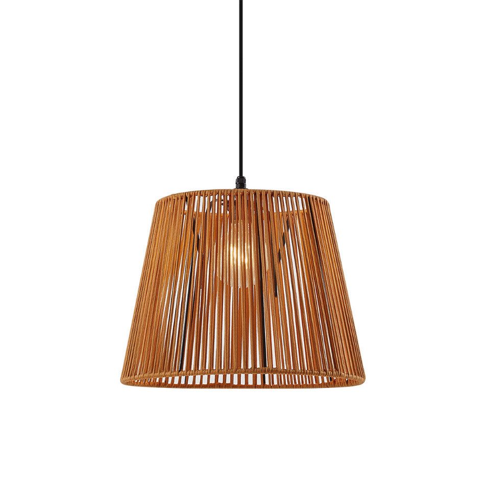 Qazqa Außen-Deckenleuchte Cava, ohne Leuchtmittel, E27, Orange, Japandi, Seil, 1-flammig