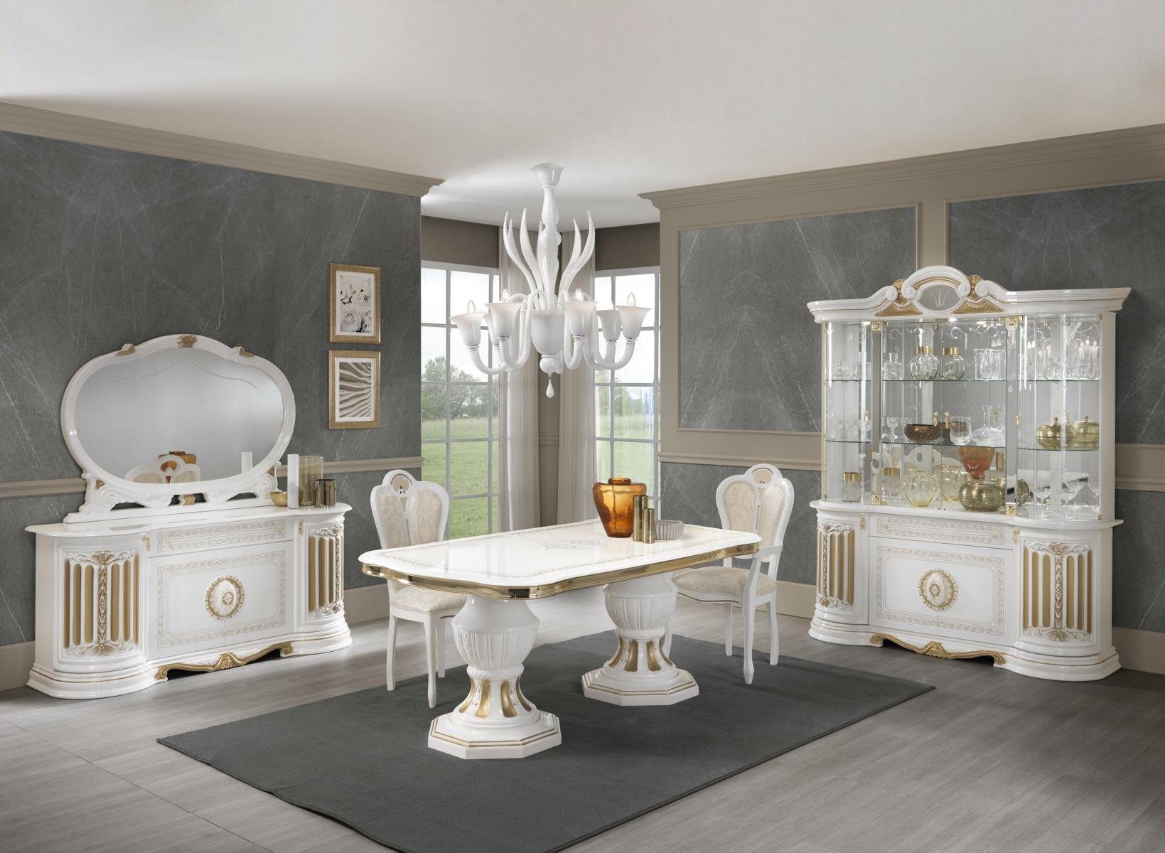 JVmoebel Esstisch stil wohnzimmer möbel italienischer tisch tische gold esstisch weiss