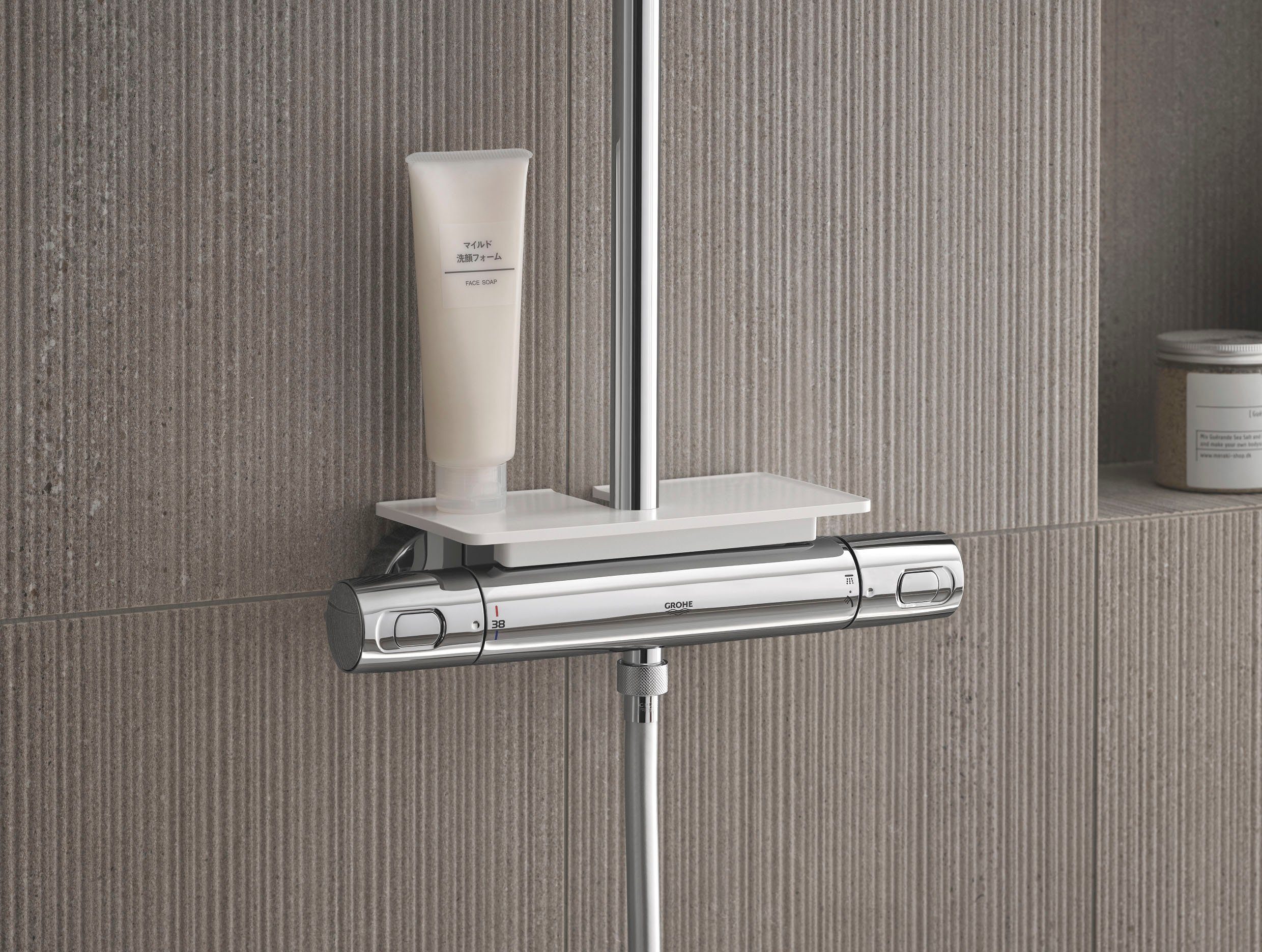 Grohe Duschsystem Vitalio Thermostatbatterie für Joy cm, Wandmontage 1 15 310, Höhe die Strahlart(en), mit System