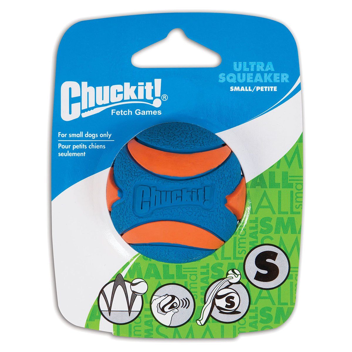 Chuckit Spielknochen Ultra Squeaker Ball Hundeball, Größe: S / Durchmesser: 5,0 cm