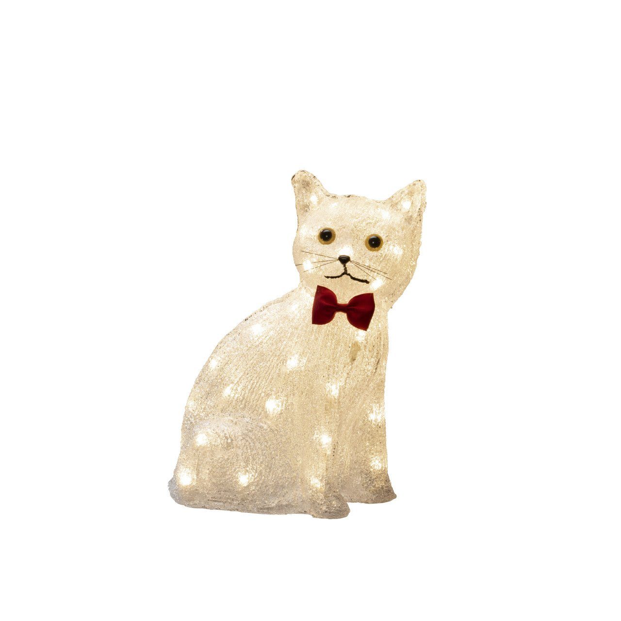40 KONSTSMIDE warm Katze Dekofigur sitzend, weiße Konstsmide Acryl LED
