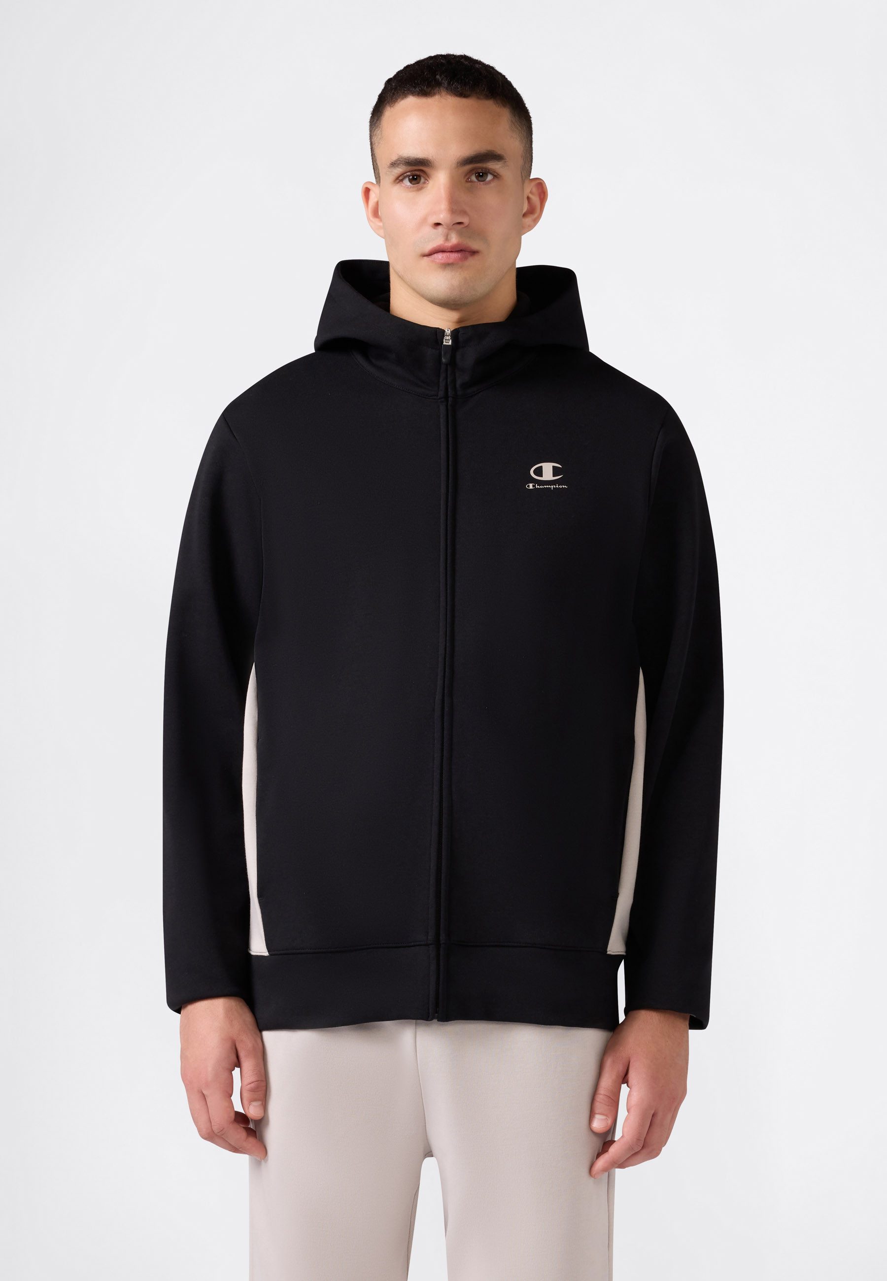 Champion Sweatjacke mit Kapuze, formstabile Optik, aus Baumwollmischung